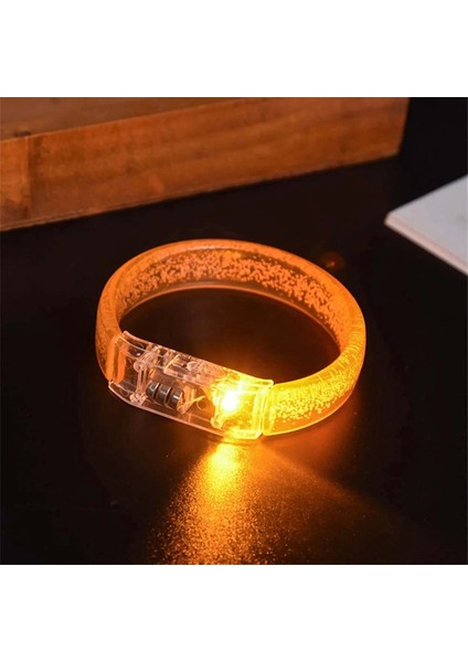 Turuncu LED Işıklı Baskı Yapılabilen Pilli Bileklik Bilezik 1,5 cm Genişlik modelleri