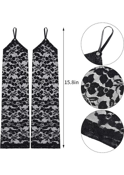 Parmak Askılı Zarif Gece Şıklığı Dantel Eldiven 40 cm fırsatları