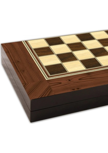 Cafe Tavla Oyun Takımı Ceviz Renkli 36 mm Plastik Pullar 24,5 x 48 x 6 cm Boyutunda