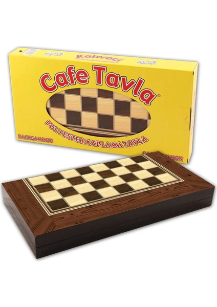 Cafe Tavla Oyun Takımı Ceviz Renkli 36 mm Plastik Pullar 24,5 x 48 x 6 cm Boyutunda fiyatları