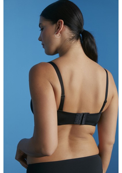 Siyah Toparlayıcı Lotus Premium Dolgusuz Straplez Sütyen fırsatları