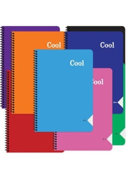 Keskin Color 96 Yaprak A4 Defter Kareli Spiralli Pp Kapak Karışık - 3 Adet