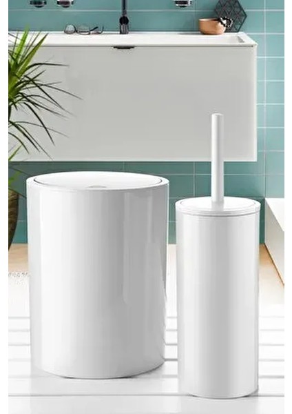 Flores Beyaz Banyo Aksesuar Seti 2 Parça Şık Tasarım ve Kolay Temizlik