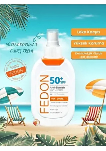Spf 50 Güneş Kremi Suya Dayanıklı Uva Uvb Arbutin Vitamin B Kolajen Yüksek Koruma Güneş Kremi 200ML
