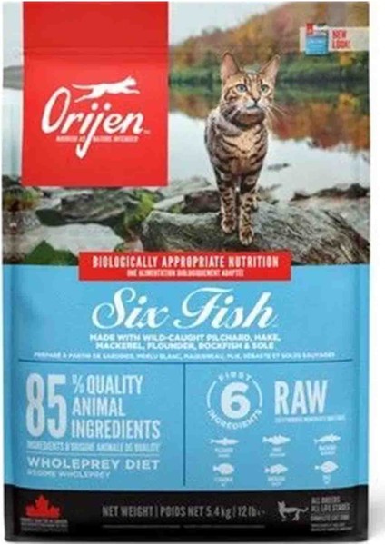 Orijen Six Fish Tahılsız Balıklı Yetişkin Kedi Maması 5,4kg