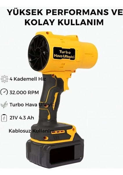 Ahv-18 Turbo Hava Üfleyici | 4 Kademe Hız | 21V 431W Kablosuz Blower | 32.000 Rpm modelleri