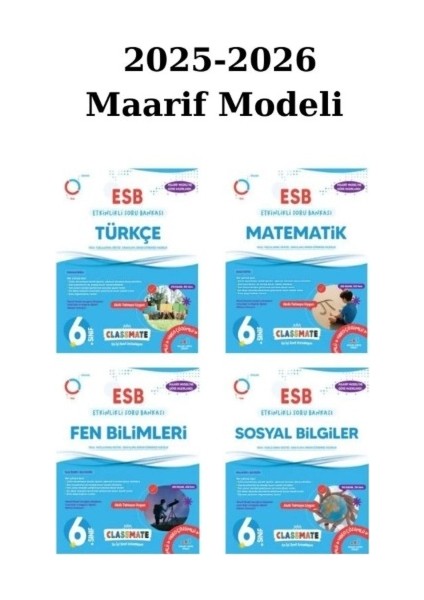 Okyanus 6.sınıf Türkçe-Matematik-Fen Bilimleri-Sosyal Bilgileri Esb Etkinlikli Soru Bankası 2025/26