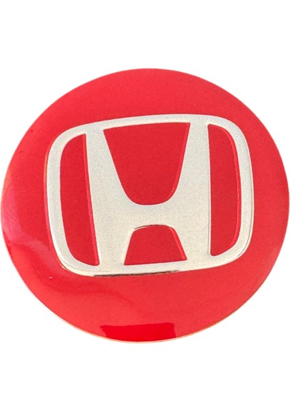 55.5 mm Yapıştırma Jant Göbek Arması Takım (4 Adet) Kırmızı Honda