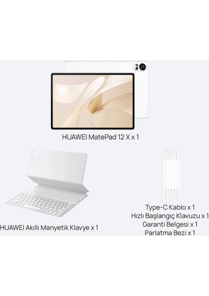 Matepad 12X 12.0" 8gb 256GB Beyaz + Klavye+3.Nesil Huawei Kalem Hediye