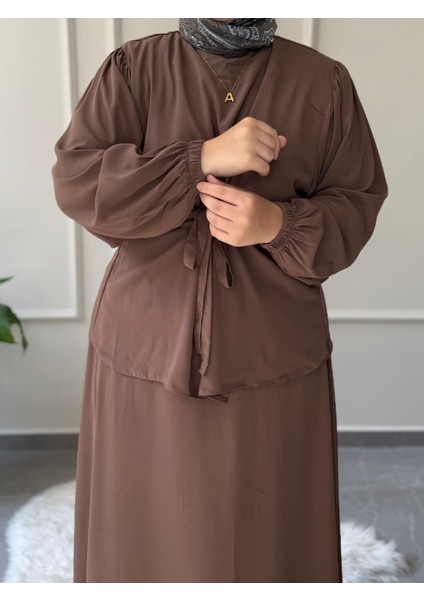 Medine Ipeği Tesettür Züleyha Model Bel Bağlamalı Etek Tunik Takım modelleri