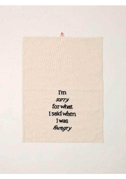 "sorry Hungry" Punch Işlemeli Sofra Dekoratif Mutfak Kurulama Bezi Havlusu
