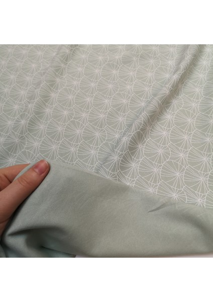 Baskılı %100 Pamuk Interlok Kumaş | Penye Mint Zambak Yaprağı modelleri