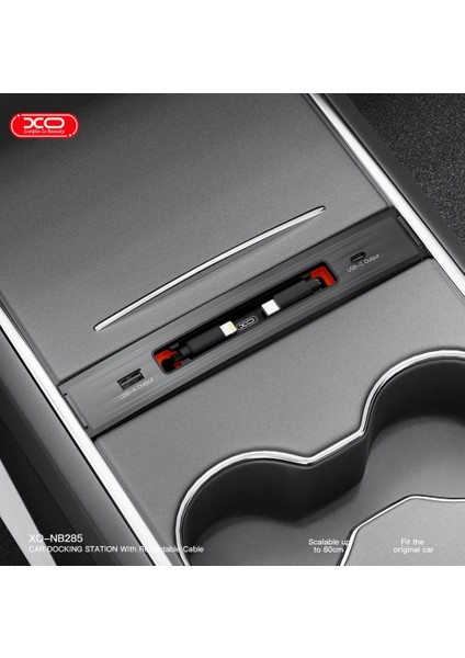 NB285 62W Tesla Model 3 / Y Uyumlu Konsol Lightning ve Type-C Kablolu Usb-C ve Usb-A Çıkışlı Şarj Aleti Çoklayıcı fiyatları