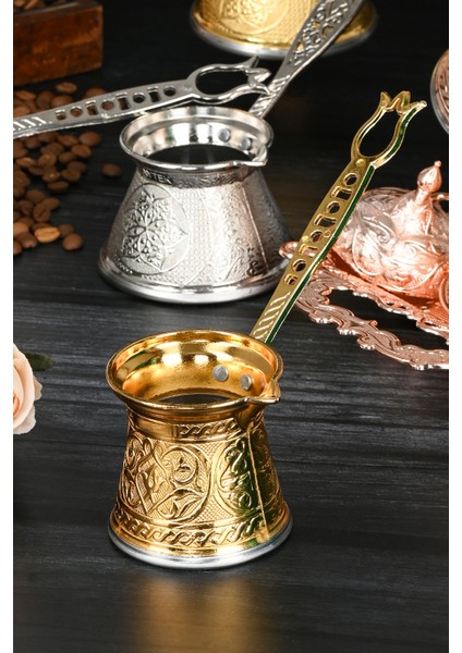 Zamak 2 Döküm Kahve Cezvesi Altın Renk 100 Ml. 2 Kişilik