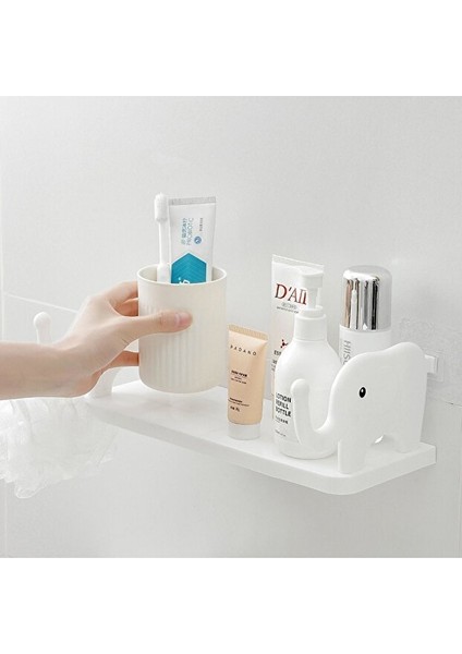 2 Adet Kendinden Yapışkanlı Craft Banyo Rafı Tarz Baharatlık Rafı Organizer Düzenleyici Beyaz Fil fiyatları