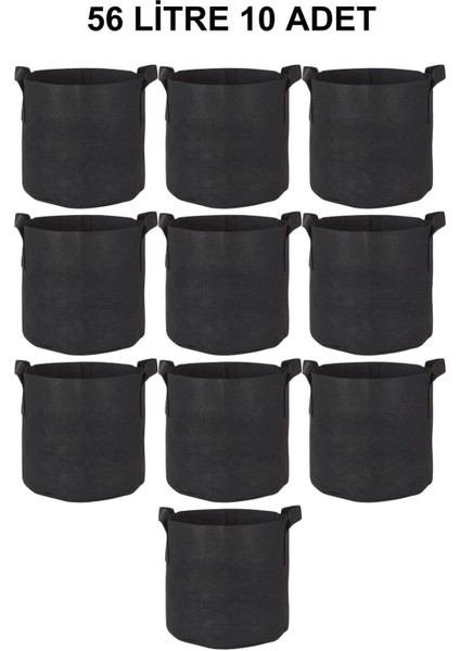 Kumaş Saksı Pot 56 Litre 10 Adet