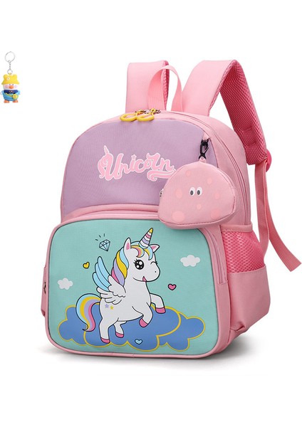 Çocuk Okul Çantası Kız Renk Blok Hafif Sırt Çantası 4-5-7 Yaş Ilkokul Öğrencileri Kore Tarzı Sırt Çantası (Yurt Dışından)