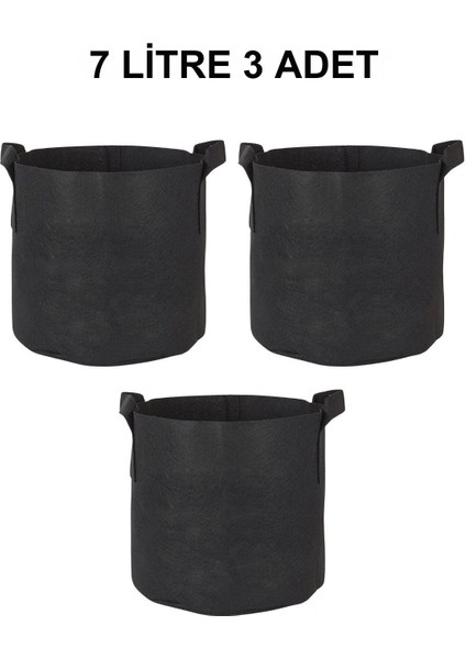 Kumaş Saksı Pot 7 Litre 3 Adet