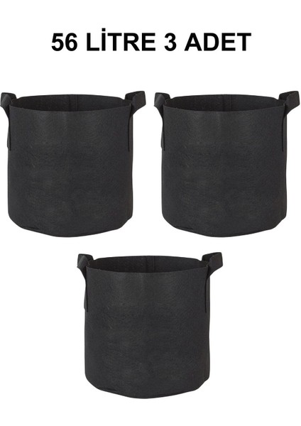 Kumaş Saksı Pot 56 Litre 3 Adet