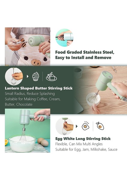 Taşınabilir Şarj Edilebilir 20W Elektrikli Çırpıcı - Sarı (Yurt Dışından) fiyatları