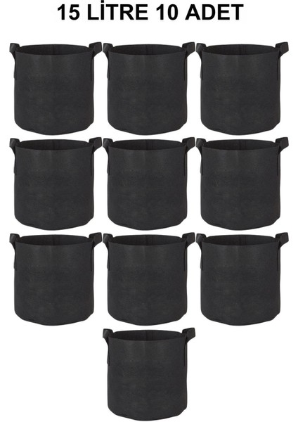 Kumaş Saksı Pot 15 Litre 10 Adet