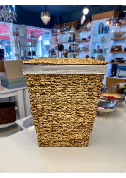 Bej Hasır Çamaşır Sepeti 45X36X58CM