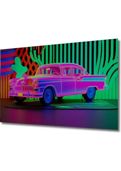 Neon Rüyalar Klasik Araba Modern Sanat Ev/işyeri/ofis/salon Ahşap Dekoratif Kare Tablo fiyatları