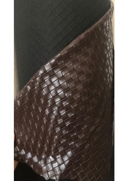 Kare Desenli Suni Deri Döşemelik Kumaş Mobilya,sandalye,koltuk ve Oto Döşeme Için Ideal (Kahve)