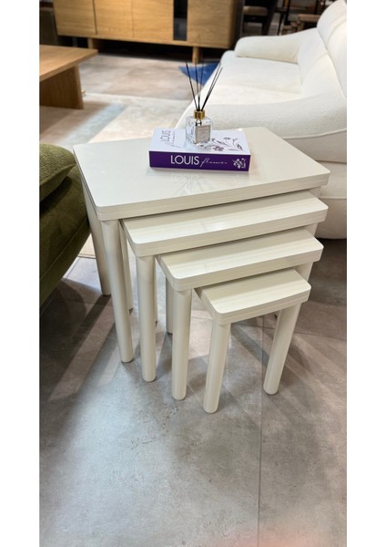 4lü Bohem Zigon Sehpa Full Krem modelleri