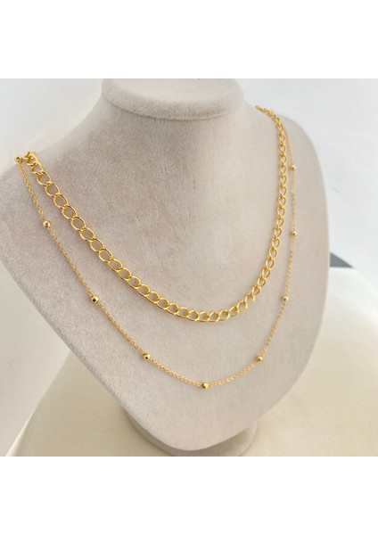 Ikili Kolye Kadın Dorika Kombin Kolye Gold fırsatları