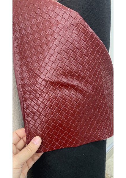 Kare Desenli Suni Deri Döşemelik Kumaş Mobilya,sandalye,koltuk ve Oto Döşeme Için Ideal ( Bordo)