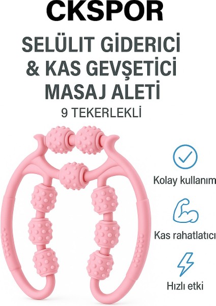 9 Tekerlekli Masaj Aleti Selülit Giderici, Kas Rahatlatıcı ve Kan Dolaşımı Destekleyici Roller fiyatları