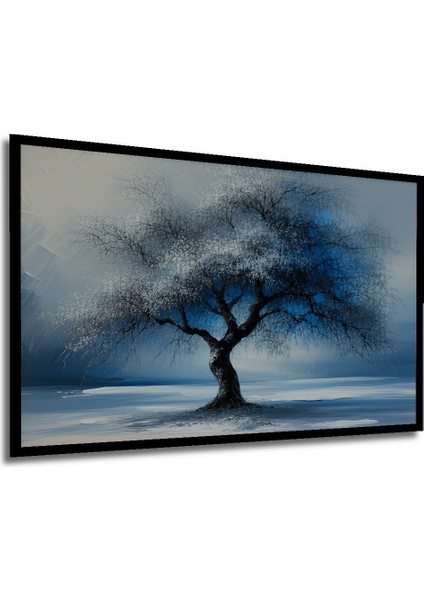 Çerçeve Görünümlü Kış Ağacı Yağlı Boya Görünümlü Dekoratif Ahşap Ev/işyeri/ofis Kare Tablo modelleri