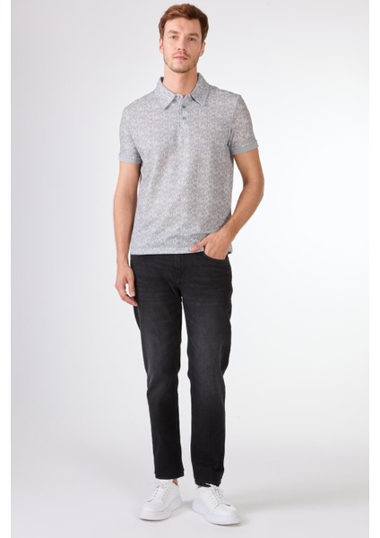 Gri Erkek Slim Fit Polo Yaka Tshirt