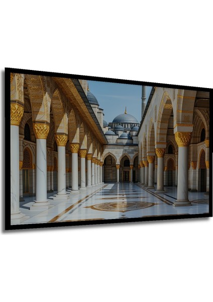 Çerçeve Görünümlü Istanbul Camii Yağlı Boya Görünümlü Dekoratif Ahşap Ev/işyeri/ofis Kare Tablo modelleri