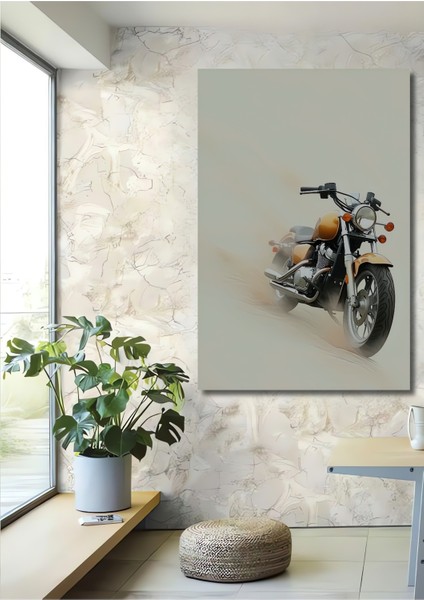 Altın Rüzgarı Motor Yağlı Boya Görünümlü Dekoratif Ahşap Ev/işyeri/ofis Kare Tablo