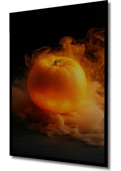 Çerçeve Görünümlü Ateşli Portakal Rüyası Yağlı Boya Görünümlü Dekoratif Ahşap Ofis Kare Tablo fiyatları