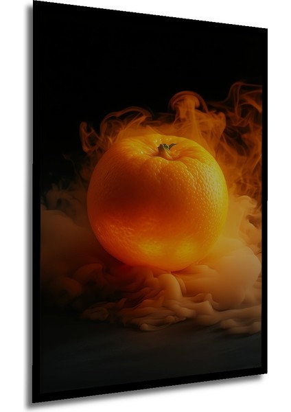 Çerçeve Görünümlü Ateşli Portakal Rüyası Yağlı Boya Görünümlü Dekoratif Ahşap Ofis Kare Tablo modelleri
