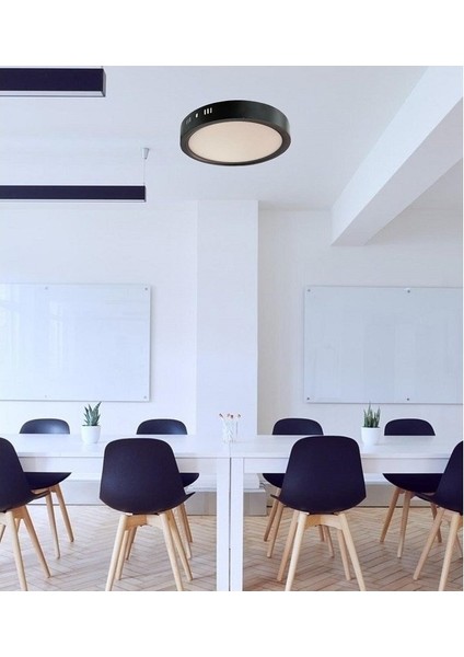 Ekim Aydınlatma Cata 30 Watt Sıva Üstü Yuvarlak Panel LED Armatür CT-5238 Alüminyum Siyah Kasa Beyaz Işık Ev Ofis Iç Mekan Için Uygundur fırsatları