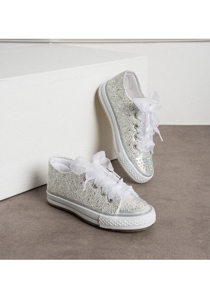 Kız Çocuk Günlük Ayakkabı, (21-30 Numara Işıklıdır) Dantelli Çocuk Ayakkabı