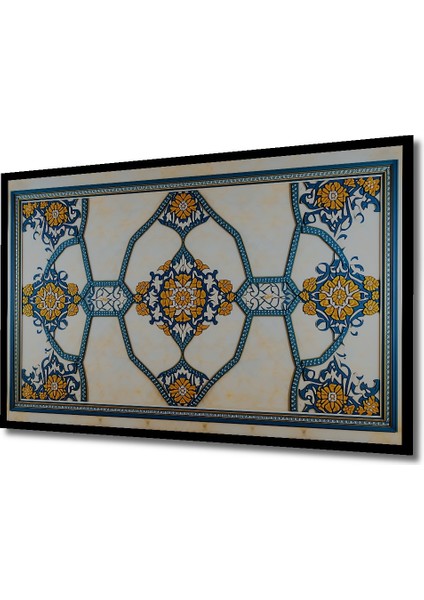 Çerçeve Görünümlü Osmanlı Çiçek Bahçesi Yağlı Boya Görünümlü Dekoratif Ahşap Işyeri/ofis Kare Tablo fiyatları