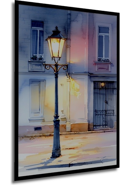 Çerçeve Görünümlü Paris Işıkları Sulu Boya Görünümlü Dekoratif Ahşap Ev/işyeri/ofis Kare Tablo modelleri