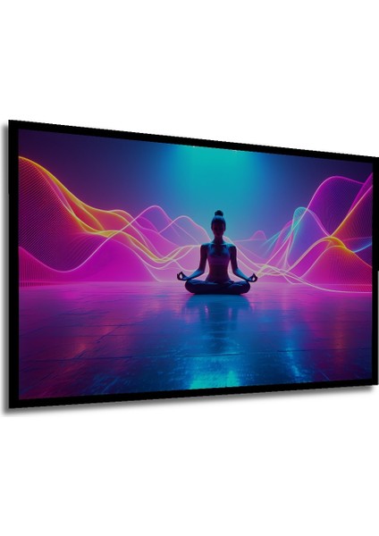 Çerçeve Görünümlü Neon Işıkları Altında Meditasyon Dekoratif Ahşap Ev/işyeri/ofis Kare Tablo modelleri