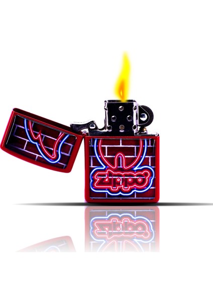 Duvar Zip. Desenli Kırmızı Benzinli Çakmak indirimleri