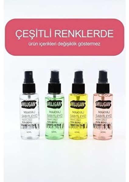 Makyaj Sabitleyici 60 ml Şeffaf Ambalaj Tüm Cilt Tipleri için Uzun Süreli Etki