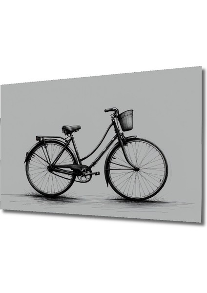 Retro Bisiklet Kara Kalem Görünümlü Dekoratif Ahşap Ev/işyeri/ofis Kare Tablo fiyatları