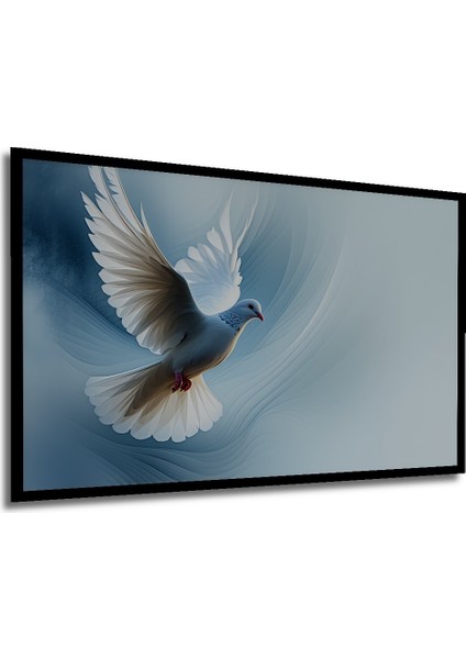 Çerçeve Görünümlü Beyaz Güvercin Barışı Yağlı Boya Görünümlü Dekoratif Ahşap Işyeri/ofis Kare Tablo modelleri