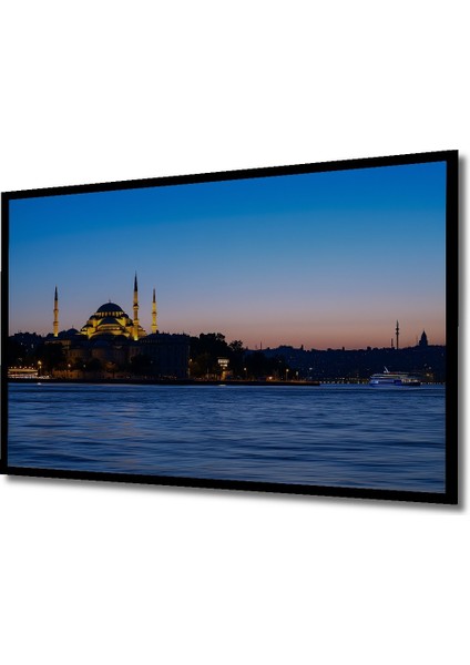 Çerçeve Görünümlü Istanbul Panorama Yağlı Boya Görünümlü Dekoratif Ahşap Ev/işyeri/ofis Kare Tablo fiyatları