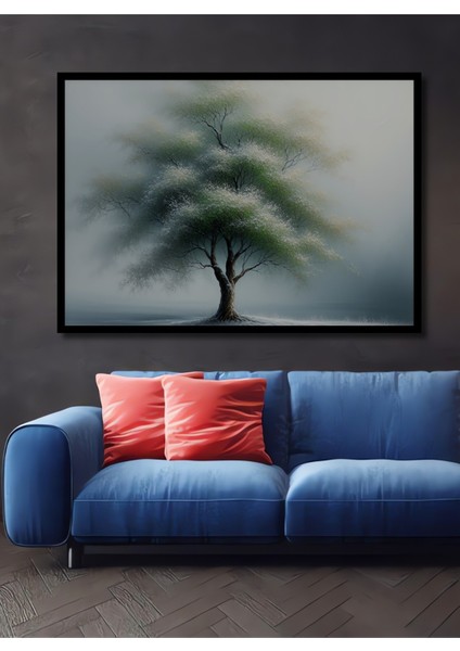 Çerçeve Görünümlü Büyülü Ağaç Yağlı Boya Görünümlü Ev/işyeri/ofis Dekoratif Ahşap Kare Tablo