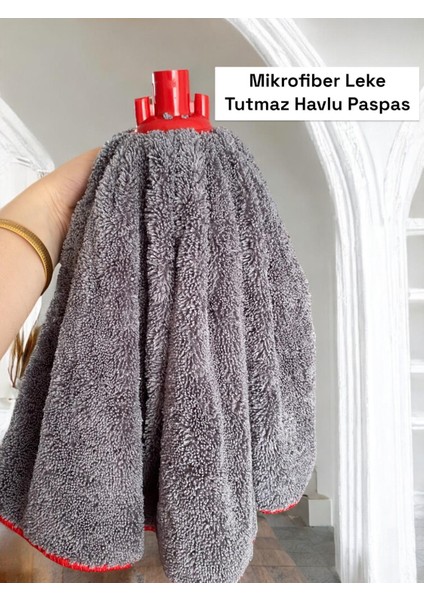 Mega Boy Gri Renk Mikrofiber Paspas Mop Yedek Ucu Çizmez Taban